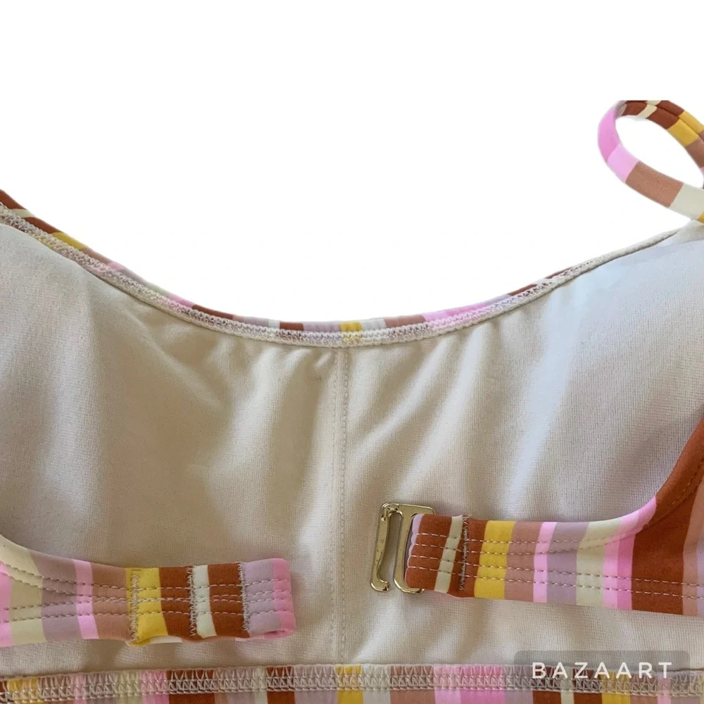 Xhilaration Striped Bralette Bikini Top & Xhilaration Yellow Bikini Bottom - Picture 6 of 7